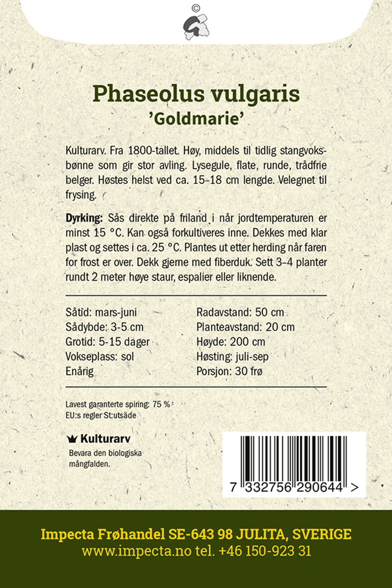 Stangvoksbønne 'Goldmarie'
